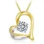 Heart Necklace - 5A Cubic Zirconia Layered Necklace 14k Yellow Gold and White Gold Plated - Heart Pendant Necklace - Jewelry Gifts Necklaces for women