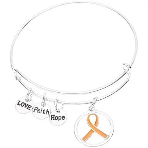 Orange Ribbon Bracelet, Leukemia Awareness, MS Awareness, Self Injury, Kidney Cancer, ADHD, Awareness Jewelry Orange Ribbon Bracelet, Leukemia Awareness, MS Awareness, Self Injury, Kidney Cancer, ADHD, Awareness Jewelry