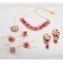 Zephyrr Handmade Pink Gota Patti Floral Fashion Jewelry Set for Women and Girls: Haldi, Baby Shower, Mehndi Godbharai Necklace Set with Earrings/Maang Teeka/Bangles/Ring Zephyrr Handmade Pink Gota Patti Floral Fashion Jewelry Set for Women and Girls: Haldi, Baby Shower, Mehndi Godbharai Necklace Set with Earrings/Maang Teeka/Bangles/Ring