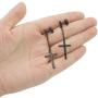 JSEA Black Silver Stainless Steel Cross Dangle Long Earrings Barbell Screw Back Round Stud Earrings
