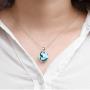 Ldurian Blue Sky Cloud Resin Necklace Transparent Resin Rould Ball Pendant Necklace for Women