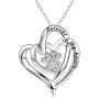 Dog Memorial Gifts Dog Paw Print Necklace for Women 925 Sterling Silver Forever in My Heart Pet Pendant Memorial Jewelry Gifts for Pet Lover Girls