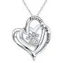 Dog Memorial Gifts Dog Paw Print Necklace for Women 925 Sterling Silver Forever in My Heart Pet Pendant Memorial Jewelry Gifts for Pet Lover Girls