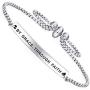 SOUSYOKYOSAM Dainty Cuff Bracelet - by Grace, Through Faith - Christian Bible Verse Gifts for Women Teen Girls