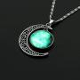 Lcbulu Galaxy Crescent Moon Pendant Necklaces Jewelry for Women Teen Girls 18