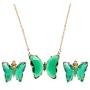 Butterfly Jewelry Set,Charm Stud Earring Choker Necklace for Women Girls Shinying Crystal Plated Silver Birthstone Knot Gifts for Party/Anniversary Day/Birthday