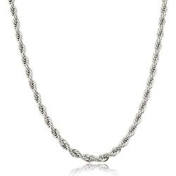 JOTW Stainless Steel Silvertone Plated 5mm 24 Inch Rope Chain [Jewelry] (H-883)