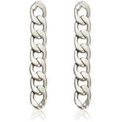 ZITULRY Link Chain Drop Earrings for Women Statement Long Dangle Earrings Silver Gold plated Stud Earrings for girl