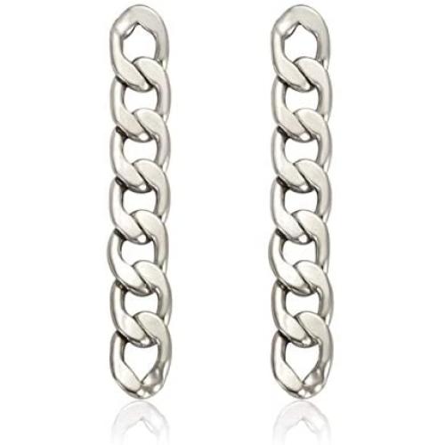 ZITULRY Link Chain Drop Earrings for Women Statement Long Dangle Earrings Silver Gold plated Stud Earrings for girl