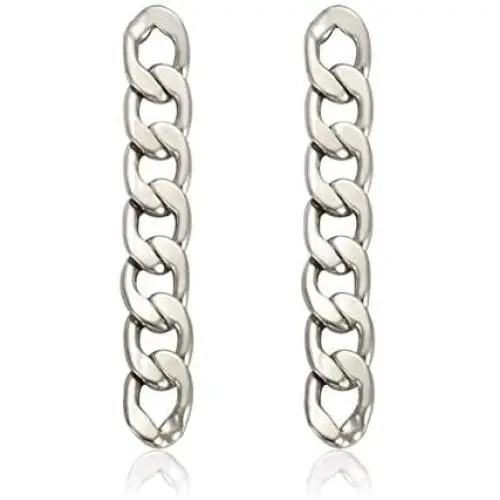ZITULRY Link Chain Drop Earrings for Women Statement Long Dangle Earrings Silver Gold plated Stud Earrings for girl ZITULRY Link Chain Drop Earrings for Women Statement Long Dangle Earrings Silver Gold plated Stud Earrings for girl