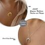 LittleB Minimal Moon Pendant Necklace Short Choker Necklaces Chain Jewelry for Women and Girls (SILVER)