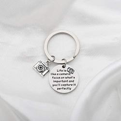 FUSTMW Photographer Gift Camera Charm Keychain Wedding Photographer Gift Camera Jewelry Gifts for Videographer Inspirational Gift