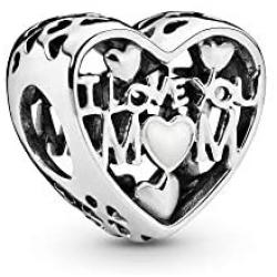 Pandora Jewelry I Love You Mom Heart Sterling Silver Charm