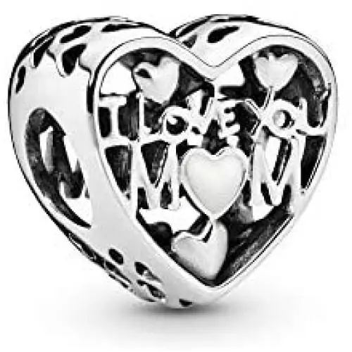Pandora Jewelry I Love You Mom Heart Sterling Silver Charm Pandora Jewelry I Love You Mom Heart Sterling Silver Charm
