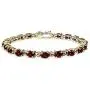 Sterling Silver Polished Genuine, Created or Simulated Gemstone 6x4mm Oval-cut Link Tennis Bracelet Sterling Silver Polished Genuine, Created or Simulated Gemstone 6x4mm Oval-cut Link Tennis Bracelet