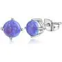 Candyfancy 20G Opal Stud Earrings Surgical Steel Pierced Earrings Double Lobe Earrings for Women Men