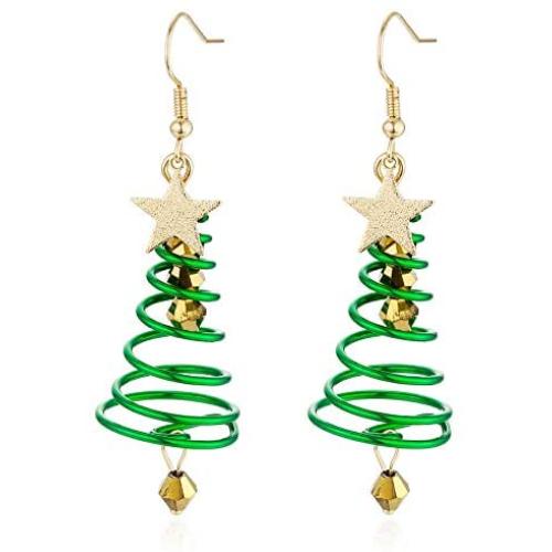 Handmade Christmas Drop Dangle Earrings. Holiday Christmas Earrings. Small Cute Christmas tree Earring. Jewelry for Women Girls