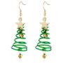 Handmade Christmas Drop Dangle Earrings. Holiday Christmas Earrings. Small Cute Christmas tree Earring. Jewelry for Women Girls