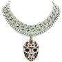 Shiny Jewelers USA Mens Iced Out Rapper Mask Hip Hop Pendant 1 Row CZ Tennis Miami Cuban Link Chain Necklace