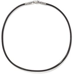 Konstantino Mens Leather Cord with Sterling Silver Clasp, 22 Inches Length
