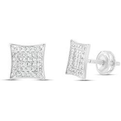 Mens Ladies 14K Gold Over Silver Lab Diamond Earrings Screw Back Studs Iced Out aretes para hombre - Mens Earrings, Screw Back, Mens Jewelry, Hip hop Earring