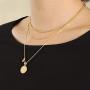 Bijoux et tou 18K Gold Plated Multi Layer Astrology Constellation Horoscope Zodiac Simple Double Side Pendant Necklace 15.5''-21''