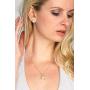 Mariell Freshwater Pearl Button Wedding Necklace and Earrings Gold Jewelry Set for Bridesmaids & Brides