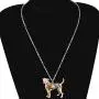 DOWAY Boxer Dog Necklace Pendant for Women Girls,Pet Chain Jewelry Gift with Floral Enamel