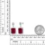 Gem Stone King 925 Sterling Silver Emerald Cut Red Created Ruby Earrings For Women (16.60 Cttw Emerald Cut 14X10MM)