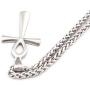 GUNGNEER Silvertone Ankh Cross Necklace Symbol of Protection Pendant Key of Life Jewelry Stainless Steel Keel Chain