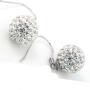 YAZILIND Sparkling Drop Dangle Earrings Statement Silver Hollow Ball Gemstone Women Fish Hook Earrings Elegant Vintage Party Jewelry