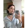 BeeGift Gothic Jewelry-Love Heart Adjustable Leather Choker Punk Rock PU Necklace Goth Choker Soft Collar Chain for Women Girls Cosplayer