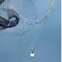 YOOE Multilayer Silver Lock Necklace Punk Metal Lock 3-layer Choker Necklace Geometric Lock Type Clavicle Egirl Y Necklace for Women Girl YOOE Multilayer Silver Lock Necklace Punk Metal Lock 3-layer Choker Necklace Geometric Lock Type Clavicle Egirl Y Necklace for Women Girl