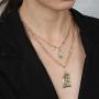 NICEMOVIC Golden Portrait Water Drop Pendant Necklace, Layered Necklace, Jewelry Pendant Necklace for Women Girls Birthday Gift