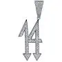 JINAO Micropave Simulated Diamond Iced Out 14 Pendant Necklace with 24 Stainless Steel Rope Chain JINAO Micropave Simulated Diamond Iced Out 14 Pendant Necklace with 24 Stainless Steel Rope Chain