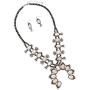 Rosemarie & Jubalee Womens Statement Western Howlite Squash Blossom Necklace Earrings Set, 27''-30'' with 3'' Extension