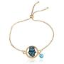 Tattooshe Gold Plated Turkish Evil Eye Bracelet Fatima Hamsa Pave Crystal Blue Eye Chain Bracelet Adjustable Female Party Jewelry