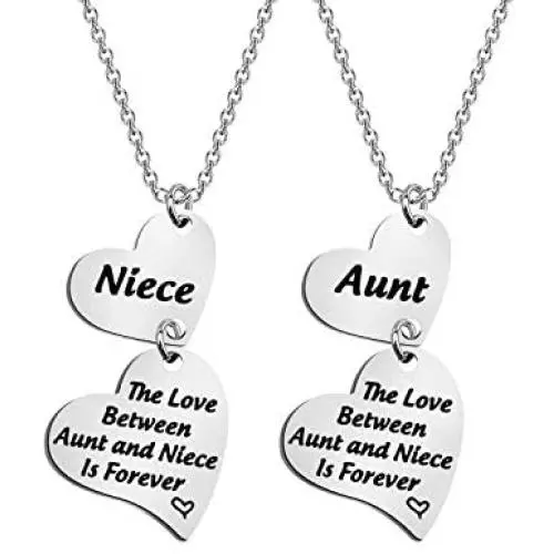 FOTAP Aunt and Niece Gifts The Love Between Aunt and Niece is Forever Necklaces Set Auntie Gift Niece Necklaces FOTAP Aunt and Niece Gifts The Love Between Aunt and Niece is Forever Necklaces Set Auntie Gift Niece Necklaces