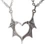 Charm Matching Demon Dragon Wing Love Heart Pendant Necklace Wing Necklace for Women Men Couple Family Friendship Necklace Jewelry