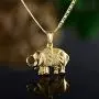 Barzel Elephant Necklace for Women, Men, Boys, and Girls 18K Gold Plated Flat Mariner/Marina 060 3MM Chain Necklace Elephant Pendant