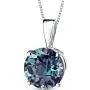 14 Karat White Gold Round Cut 2.35 Carats Created Alexandrite Pendant 14 Karat White Gold Round Cut 2.35 Carats Created Alexandrite Pendant