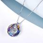 TOUPOP Giraffe Pendant Necklace with Girl s925 Sterling Silver Gifts for Women Teen girls Daughter Keep Me in Your Heart with Volcano Circle Crystal Jewelry Christmas Birthday Gifts Mothers Day gifts for her