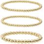 MUYASEA 14K Real Gold Plated Bead Stack Adjustable Charm Bracelets for Women Men