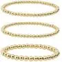 MUYASEA 14K Real Gold Plated Bead Stack Adjustable Charm Bracelets for Women Men