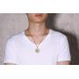 MPRAINBOW Gold Stainless Steel Gold Sri Yantra Sri Chakra Sacred Geometry Talisman Pendant Necklace