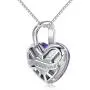 Esottia Love Heart Pendant Necklace for Women, Made with Sapphire Blue Swarovski Crystals September Birthstone Jewelry Gifts for Sister Girlfriend Wife Mother (18''+2'', Silver-Tone) Esottia Love Heart Pendant Necklace for Women, Made with Sapphire Blue Swarovski Crystals September Birthstone Jewelry Gifts for Sister Girlfriend Wife Mother (18''+2'', Silver-Tone)