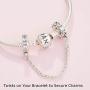 Pandora Jewelry Clear Sparkle Safety Chain Cubic Zirconia Charm in Sterling Silver