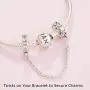 Pandora Jewelry Clear Sparkle Safety Chain Cubic Zirconia Charm in Sterling Silver Pandora Jewelry Clear Sparkle Safety Chain Cubic Zirconia Charm in Sterling Silver
