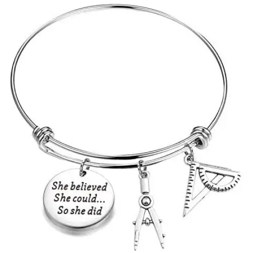 ENSIANTH Architect Bracelet Architecture Gift She Believed She Could So She Did Expandable Bangle Gift for Architecture