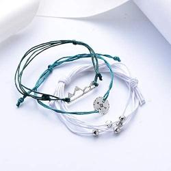 4 Pcs Feng Shui Good Luck Bracelet Black Obsidian Wealth Bracelet for Women Men Adjustable Elastic Leather Jewerly